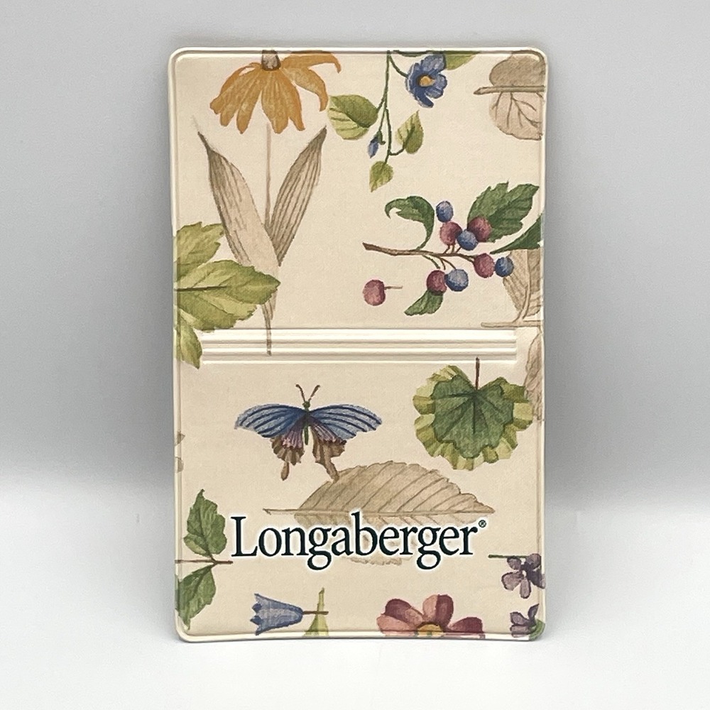 Longaberger Botanical Fields Notepad Holder Memo Pad Cover Floral Butterfly